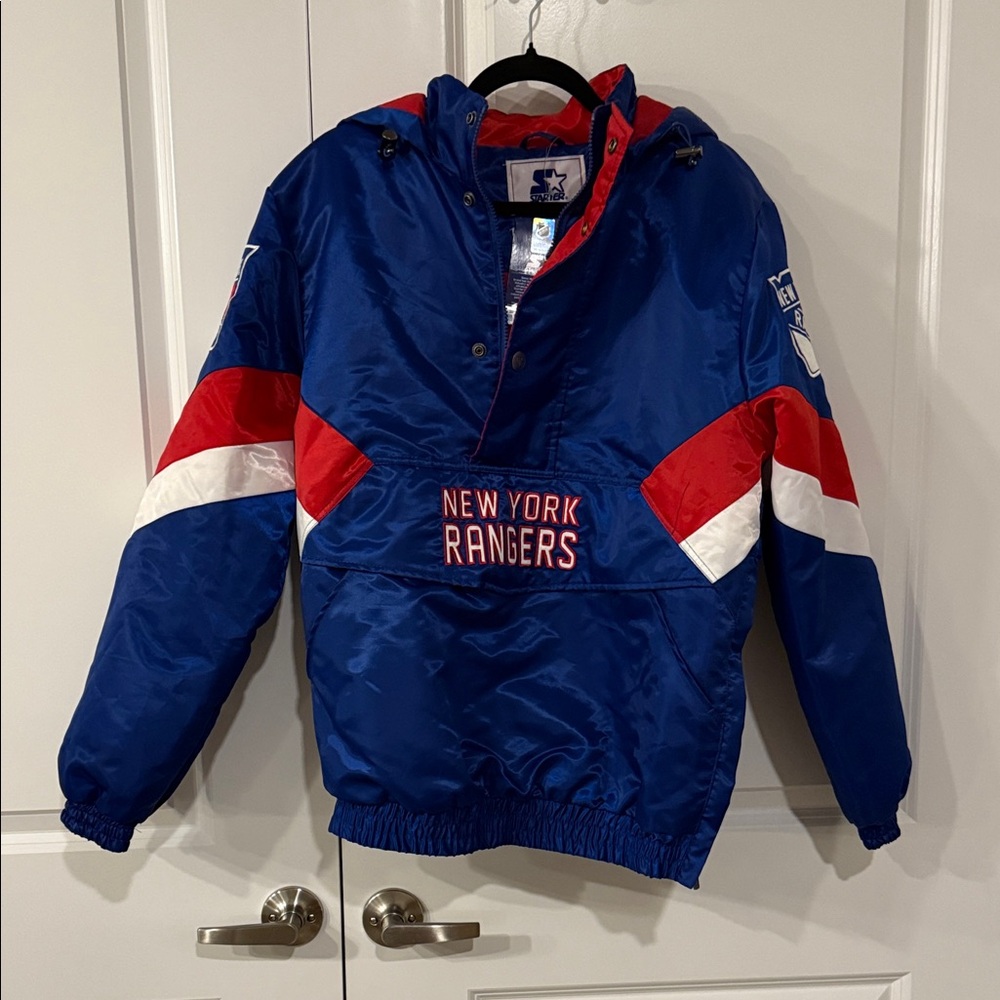 NWT STARTER New York Rangers Blue Red Puffer Jacket size S